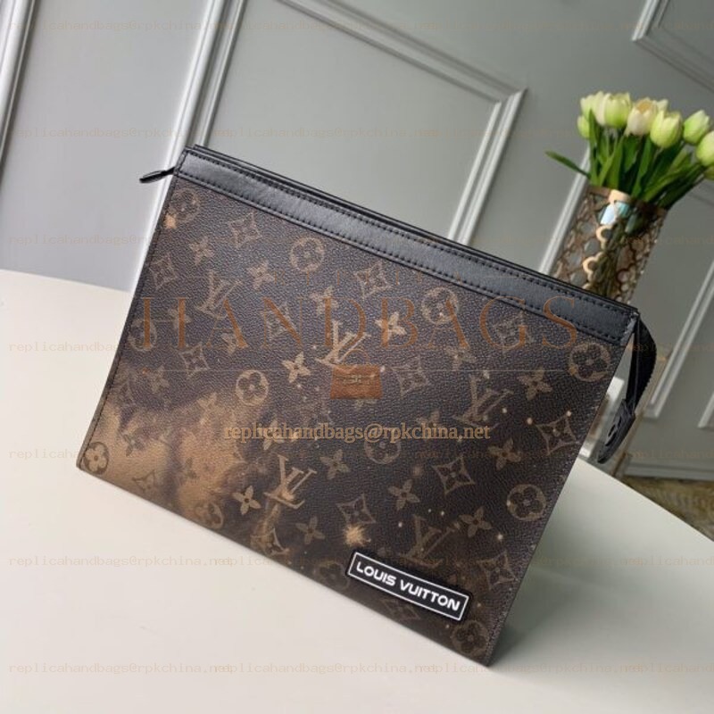 Replica Louis Vuitton Brown Monogram Galaxy Pochette Voyage MM