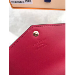 Replica Louis Vuitton Burgundy Embossed Monogram Sarah Wallet with Patent Finish