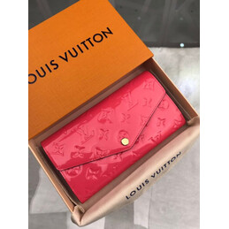 Replica Louis Vuitton Fuchsia Embossed Monogram Sarah Wallet