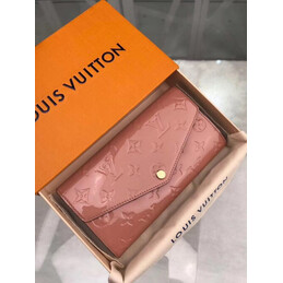 Replica Louis Vuitton Pale Pink Embossed Monogram Sarah Wallet