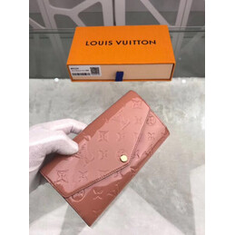 Replica Louis Vuitton Pale Pink Embossed Monogram Sarah Wallet