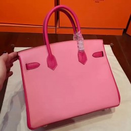 Replica Hermes Pink Birkin 30 Smooth Leather Gold Hardware Bag