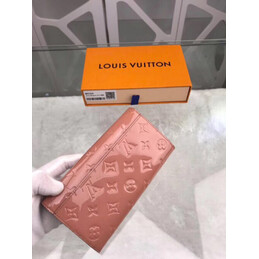 Replica Louis Vuitton Pale Pink Embossed Monogram Sarah Wallet