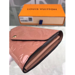 Replica Louis Vuitton Pale Pink Embossed Monogram Sarah Wallet