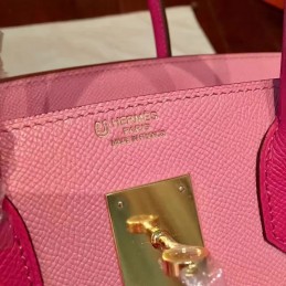 Replica Hermes Pink Birkin 30 Smooth Leather Gold Hardware Bag
