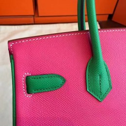 Replica Hermes Purple Green Colorblock Birkin 30 Gold Hardware Bag