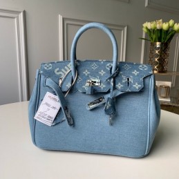 Replica Louis Vuitton Light Blue Humble Travel Bag Birkin 33