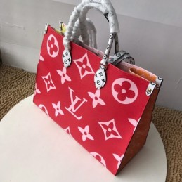 Replica Louis Vuitton Red White Giant Monogram Onthego GM