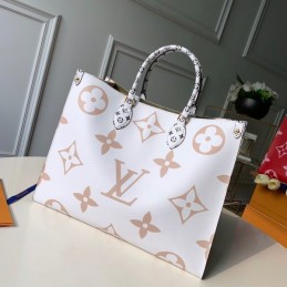 Replica Louis Vuitton White Beige Giant Monogram Onthego GM