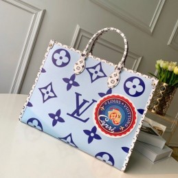 Replica Louis Vuitton White Blue Graphic Onthego GM