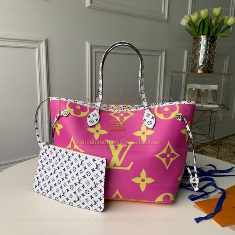 Replica Louis Vuitton Pink Giant Monogram Neverfull MM