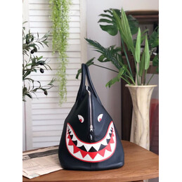 Replica Hermes Black Shark Print Bolide 45 Bag