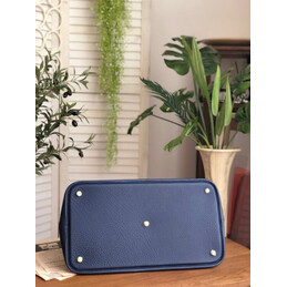 Replica Hermes Navy Blue Shark Print Bolide 45 Bag