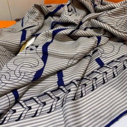 Replica Hermes Gray Letter Print 140cm Silk Scarf
