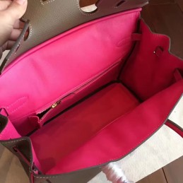 Replica Hermes Gray Fuchsia Colorblock Birkin 30 Gold Hardware Bag