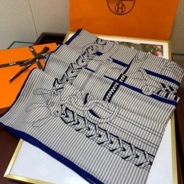 Replica Hermes Gray Letter Print 140cm Silk Scarf