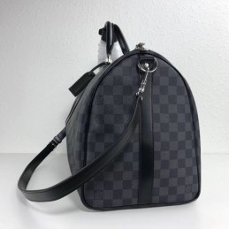 Replica Louis Vuitton Black Damier Graphite Keepall Bandouliere 50