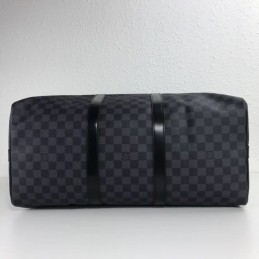 Replica Louis Vuitton Black Damier Graphite Keepall Bandouliere 50