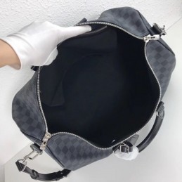 Replica Louis Vuitton Black Damier Graphite Keepall Bandouliere 50