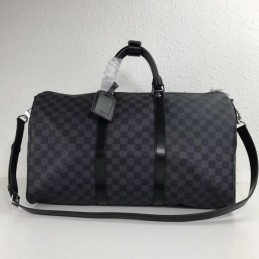 Replica Louis Vuitton Black Damier Graphite Keepall Bandouliere 50