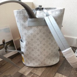 Replica Louis Vuitton White Graphic Chalk Backpack