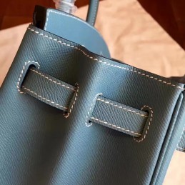 Replica Hermes Blue Gray Birkin 30 Palladium Hardware Bag