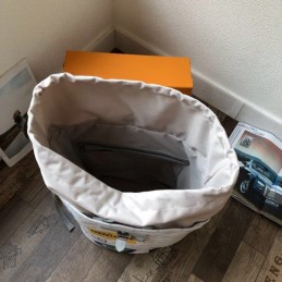 Replica Louis Vuitton White Graphic Chalk Backpack
