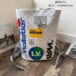 Replica Louis Vuitton White Graphic Chalk Backpack
