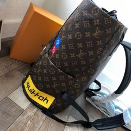 Replica Louis Vuitton Black Graphic Chalk Backpack