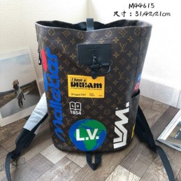 Replica Louis Vuitton Black Graphic Chalk Backpack