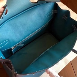 Replica Hermes Blue Gray Birkin 30 Palladium Hardware Bag
