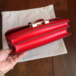 Replica Hermes Red Constance Elan Gold Hardware Bag