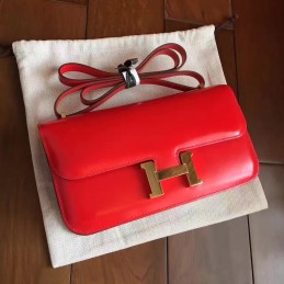 Replica Hermes Red Constance Elan Gold Hardware Bag