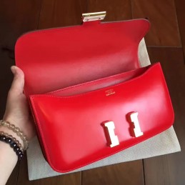 Replica Hermes Red Constance Elan Gold Hardware Bag