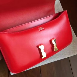 Replica Hermes Red Constance Elan Gold Hardware Bag