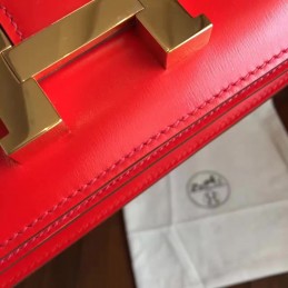 Replica Hermes Red Constance Elan Gold Hardware Bag