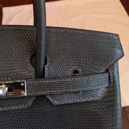 Replica Hermes Black Birkin 25 Palladium Hardware Bag