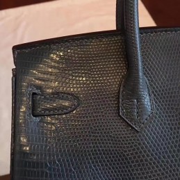 Replica Hermes Black Birkin 25 Palladium Hardware Bag