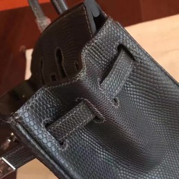 Replica Hermes Black Birkin 25 Palladium Hardware Bag