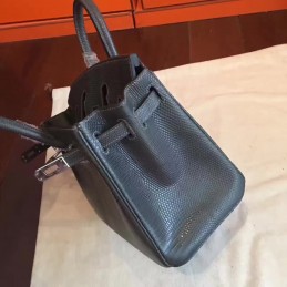 Replica Hermes Black Birkin 25 Palladium Hardware Bag