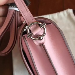 Replica Hermes Light Pink Roulis 18 Bag Palladium Chain