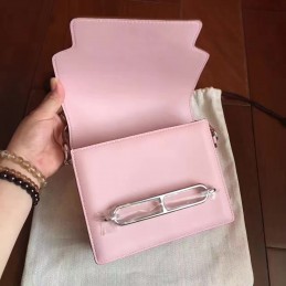 Replica Hermes Light Pink Roulis 18 Bag Palladium Chain