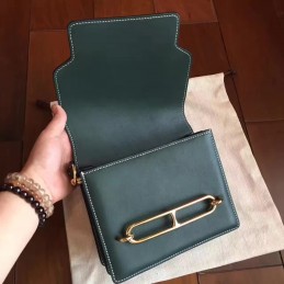 Replica Hermes Green Roulis 18 Gold Hardware Bag