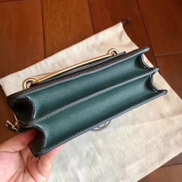 Replica Hermes Green Roulis 18 Gold Hardware Bag