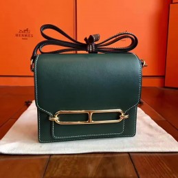 Replica Hermes Green Roulis 18 Gold Hardware Bag