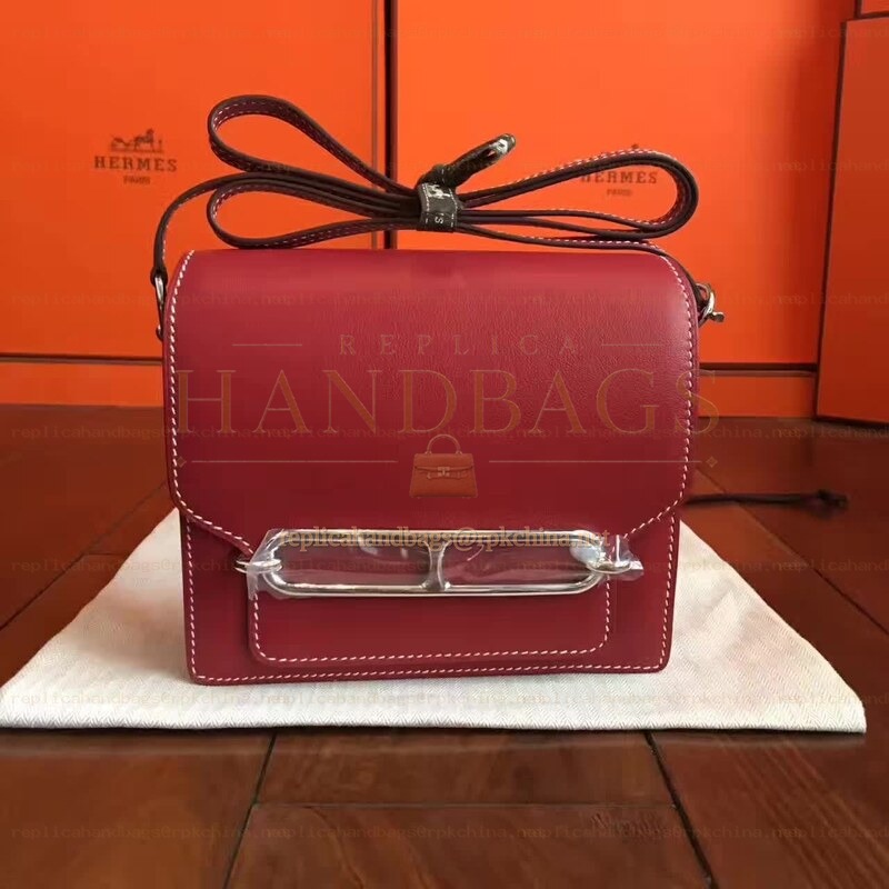 Replica Hermes Red Tan Roulis 18 Bag