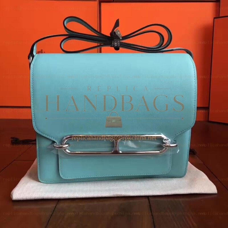 Replica Hermes Teal Tan Roulis 18 Bag