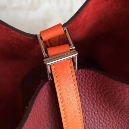 Replica Hermes Red Tan Picotin Lock 13 Bag