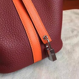 Replica Hermes Red Tan Picotin Lock 13 Bag