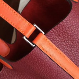 Replica Hermes Red Tan Picotin Lock 13 Bag